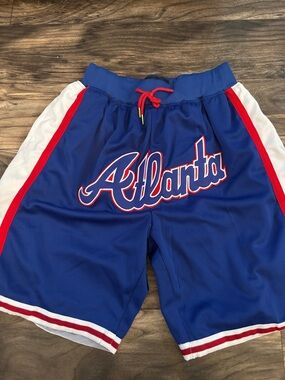 Just DonAtlanta Blue Men's Sports Shorts with Red Trim